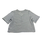 Petit Indi Camicia Tinta Unita con Fantasia A Quadri per Bambino SS25BK7133 BLU PETIT INDI 