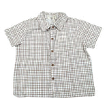 Petit Indi Camicia Tinta Unita con Fantasia A Quadri per Bambino SS25BK7427X BIANCO PETIT INDI 