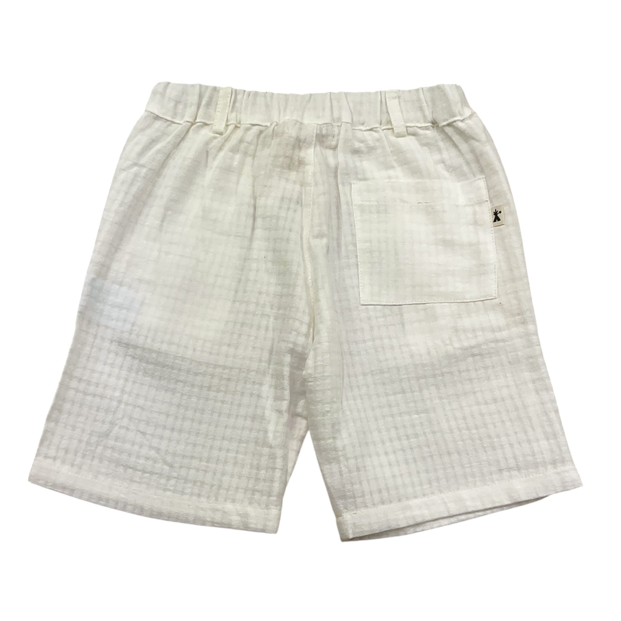 Petit Indi Bermuda Tinta Unita con Elastico In Vita per Bambino SS25BK8040 BIANCO PETIT INDI 