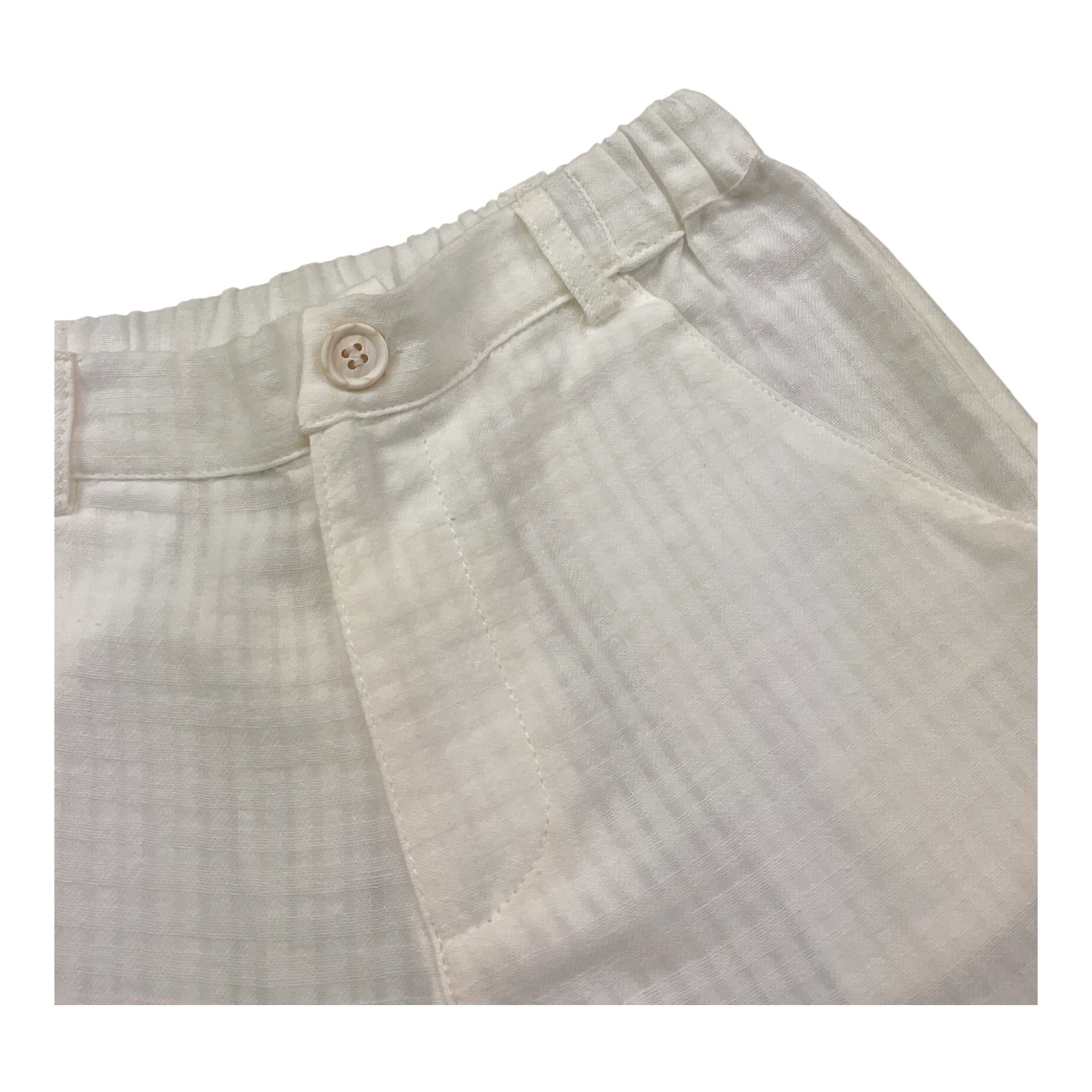 Petit Indi Bermuda Tinta Unita con Elastico In Vita per Bambino SS25BK8040 BIANCO PETIT INDI 
