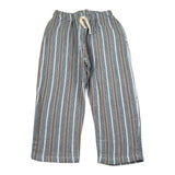 Petit Indi Pantalone Tinta Unita con Fantasia A Righe per Bambino SS25BK8229X BLU PETIT INDI 