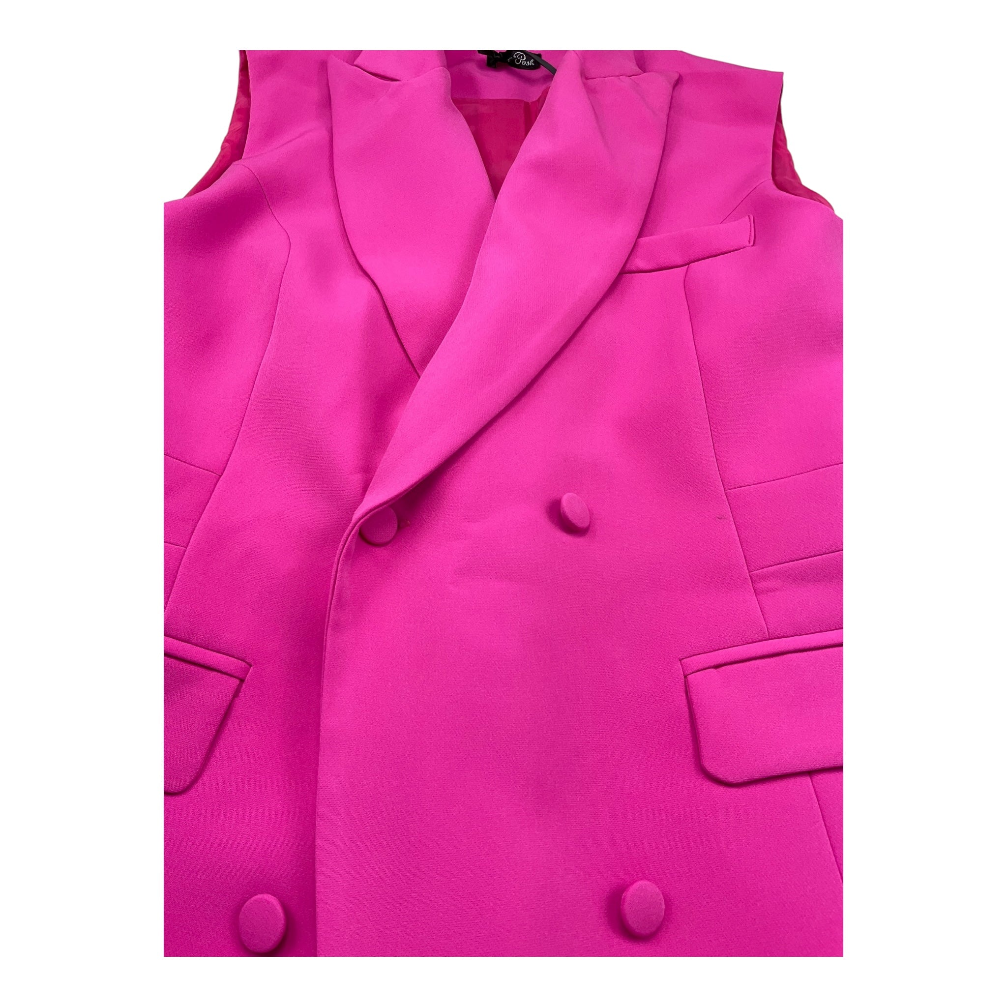 Petit Posh Giacca Tinta Unita Doppiopetto per Bambina GFJS25036GC FUXIA PETIT POSH 