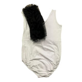 Petit Posh Body Giromanica Tinta Unita con Tulle per Bambina GFJS25073BD BIANCO/NERO PETIT POSH 