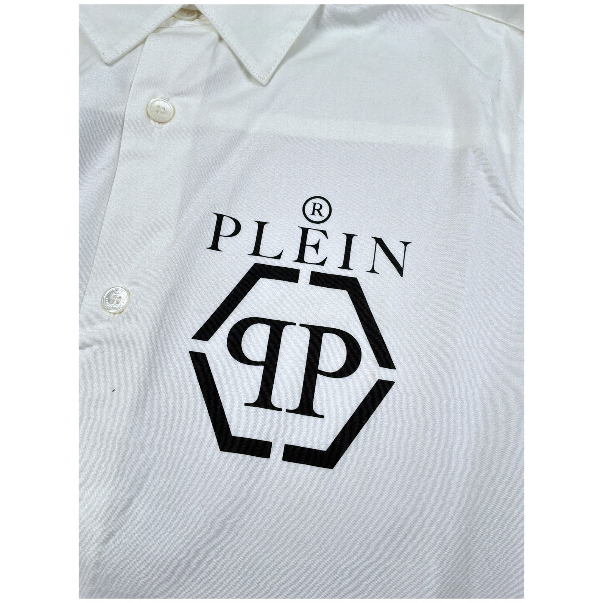 Philipp Plein Camicia Manica Lunga tinta unita con Stampa Bianco per Bambino 2MC001 BIANCO PHILIPP PLEIN 