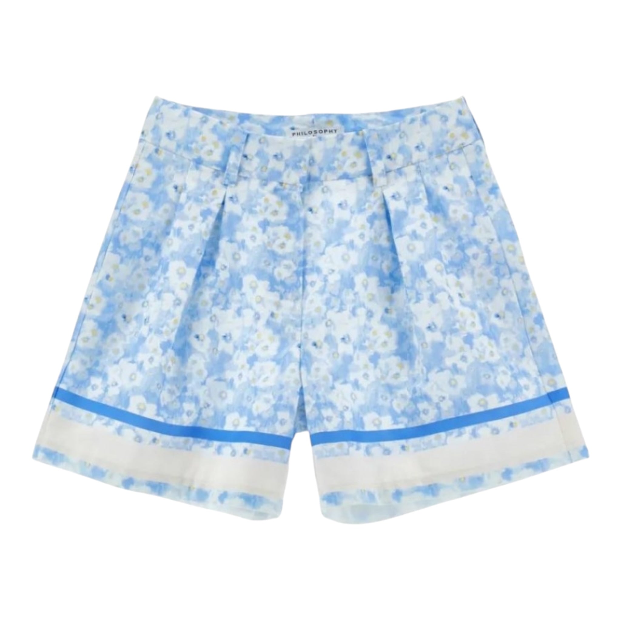 Philosophy Short Tinta Unita con Stampa Fiori per Bambina I1E412 BIANCO PHILOSOPHY 