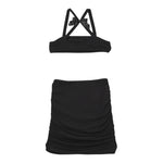 Philosophy Completo 2 Pezzi Top-Gonna Tinta Unita per Bambina I1E500X NERO PHILOSOPHY 