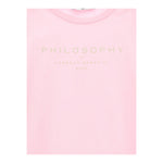 Philosophy T-Shirt Girocollo Tinta Unita con Stampa per Bambina I1E605 ROSA PHILOSOPHY 
