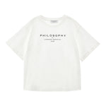 Philosophy T-Shirt Girocollo Tinta Unita con Stampa per Bambina I1E605XXX BIANCO PHILOSOPHY 