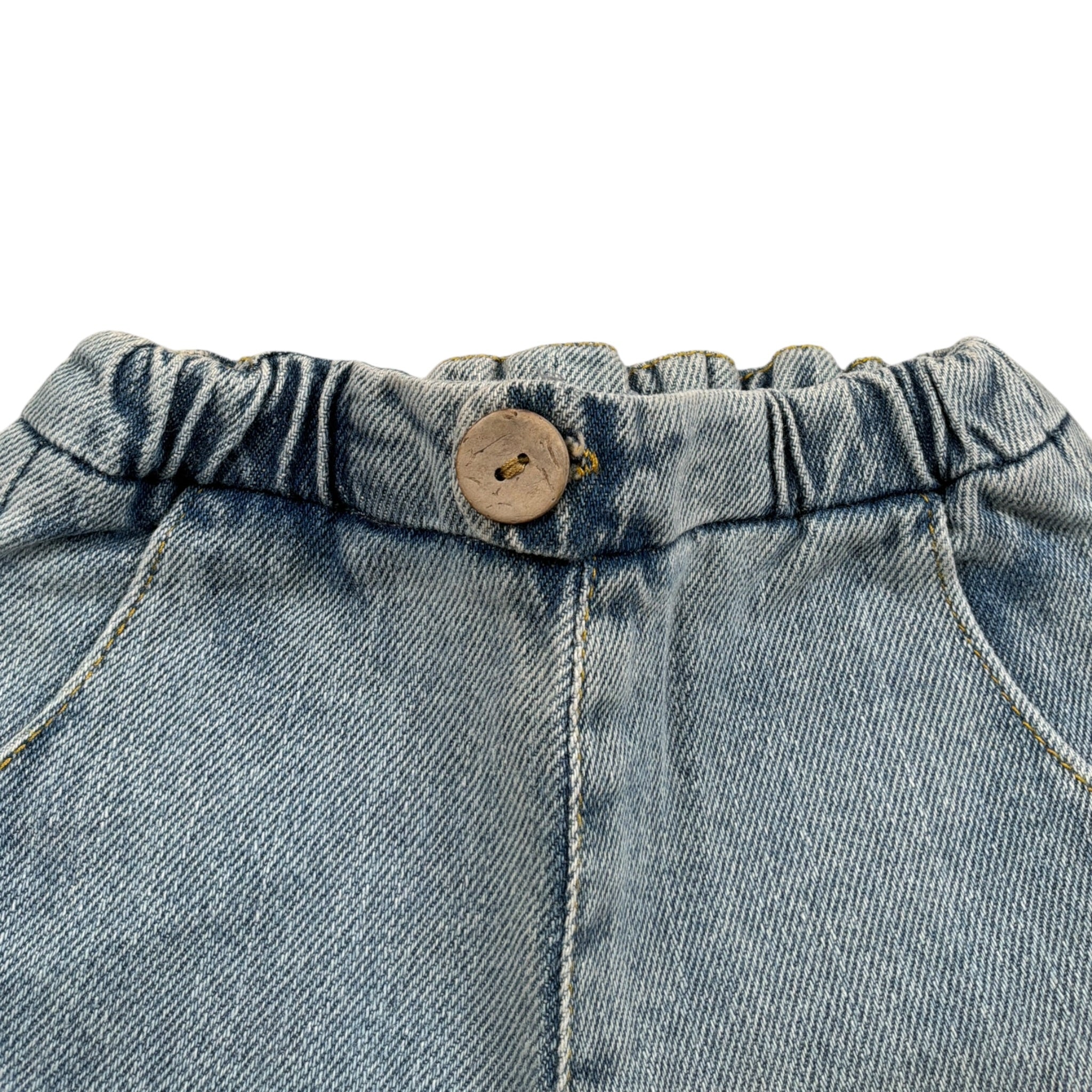Play Up Bermuda In Denim tinta unita con Elastico In Vita Azzurro per Neonato PA011AI11706 AZZURRO PLAY UP 