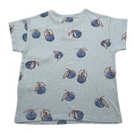 Play Up T-Shirt Girocollo Tinta Unita con Stampe per Neonato PA011AQ11054N AZZURRO PLAY UP 