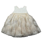 Please Abito Giromanica Tinta Unita con Tulle per Bambina AB33294G73 PANNA PLEASE 