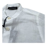 Please Camicia Mezza Manica Tinta Unita per Neonato CC37300B73 PANNA PLEASE 