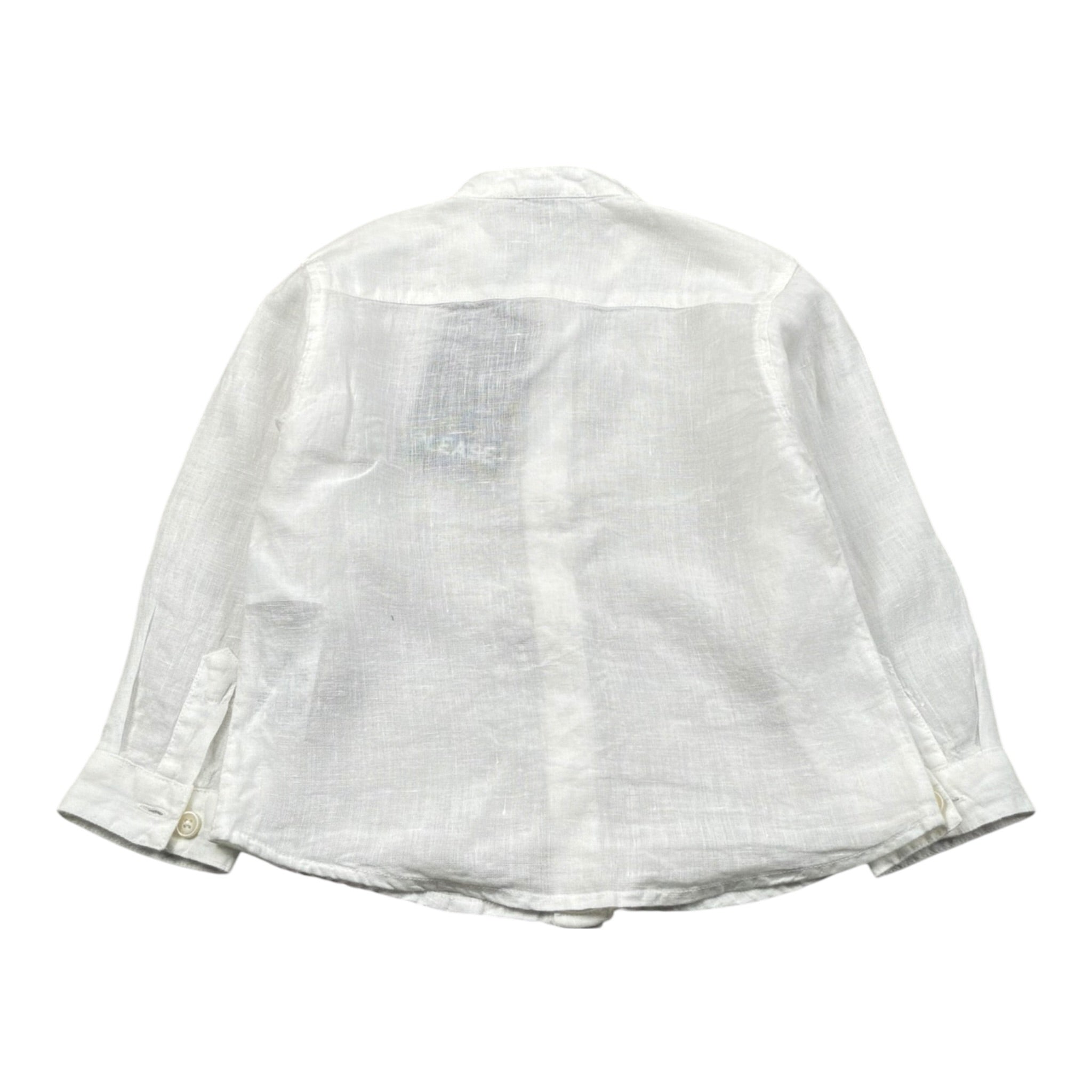 Please Camicia Tinta Unita con Colletto Coreano per Neonato CL28399B73 BIANCO PLEASE 