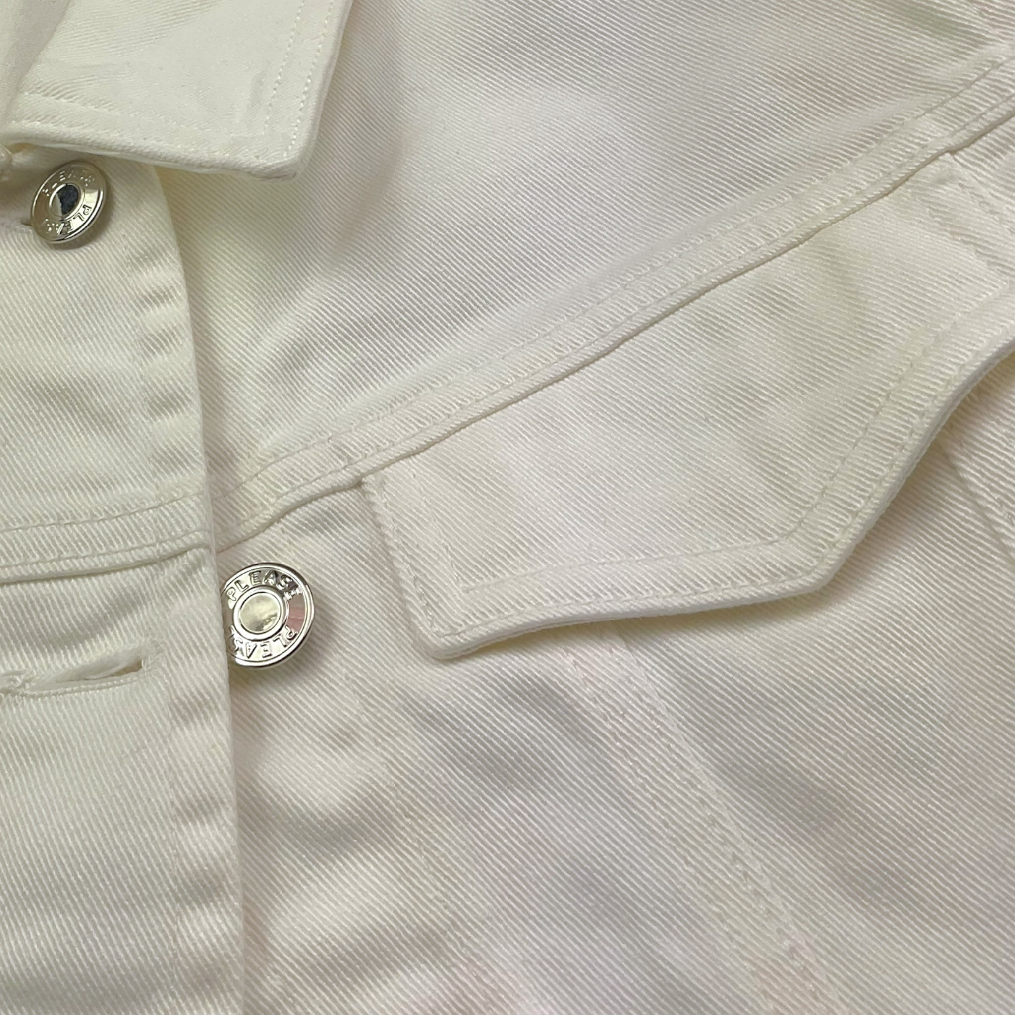 Please Giubbino In Denim Tinta Unita per Bambina JB18132G73 BIANCO PLEASE 