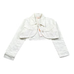 Please Giubbino In Denim Tinta Unita per Bambina JB18132G73X BIANCO PLEASE 