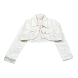 Please Giubbino In Denim Tinta Unita per Bambina JB18132G73X BIANCO PLEASE 