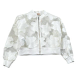 Please giubbinoTinta Unita con Zip E Ricami per Bambina JB37384G73 BIANCO PLEASE 