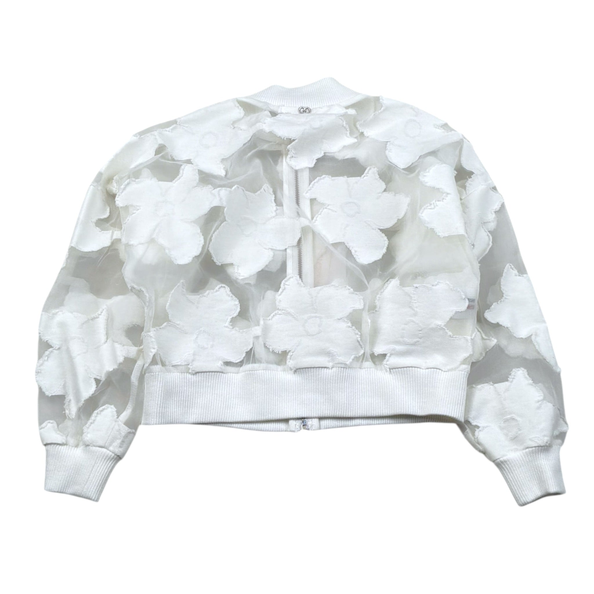 Please giubbinoTinta Unita con Zip E Ricami per Bambina JB37384G73 BIANCO PLEASE 