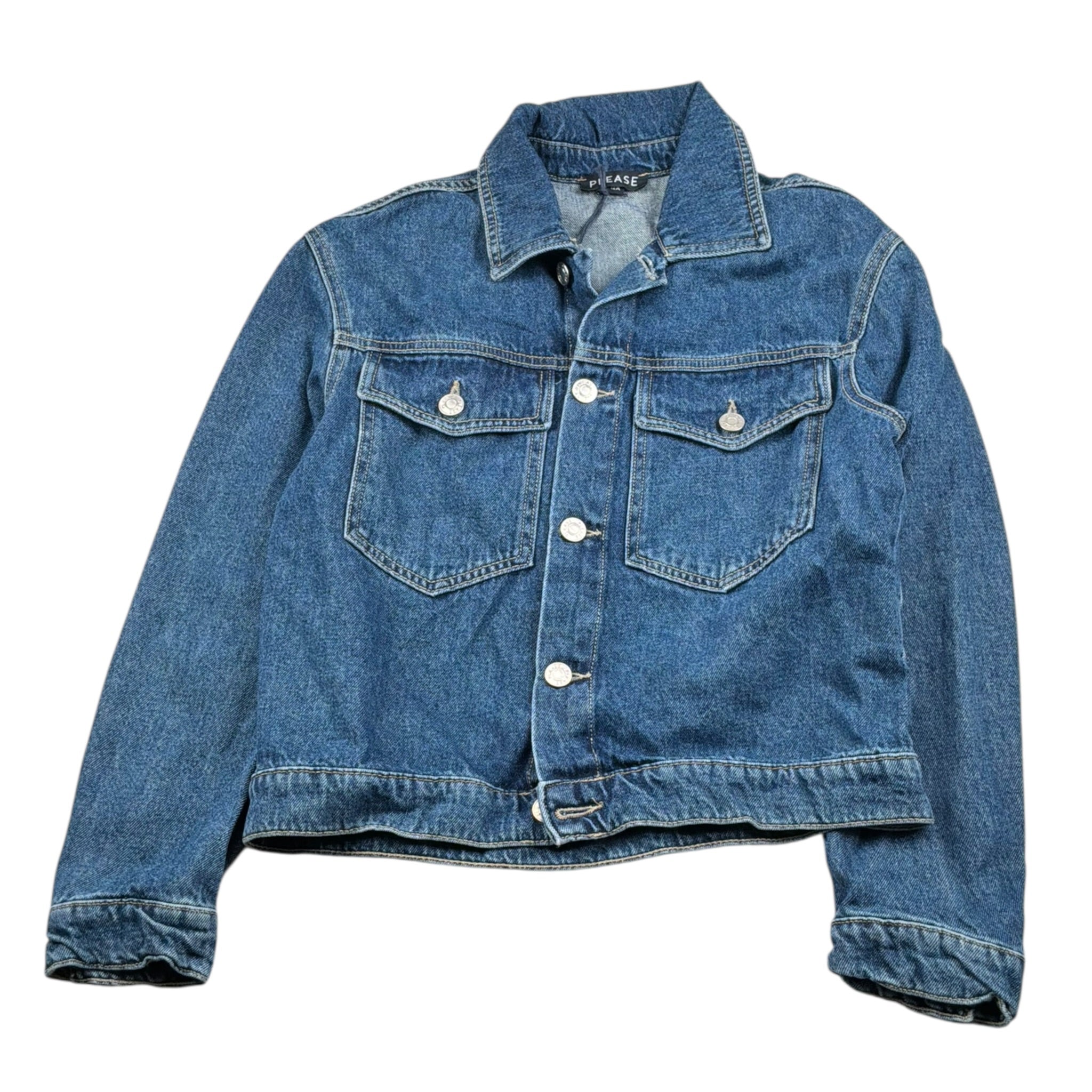 Please Giubbino In Denim Tinta Unita per Bambino JB811010B72 BLU PLEASE 