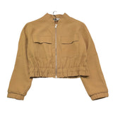 Please Felpa Tinta Unita con Zip per Bambina JB95130G72 MARRONE PLEASE 