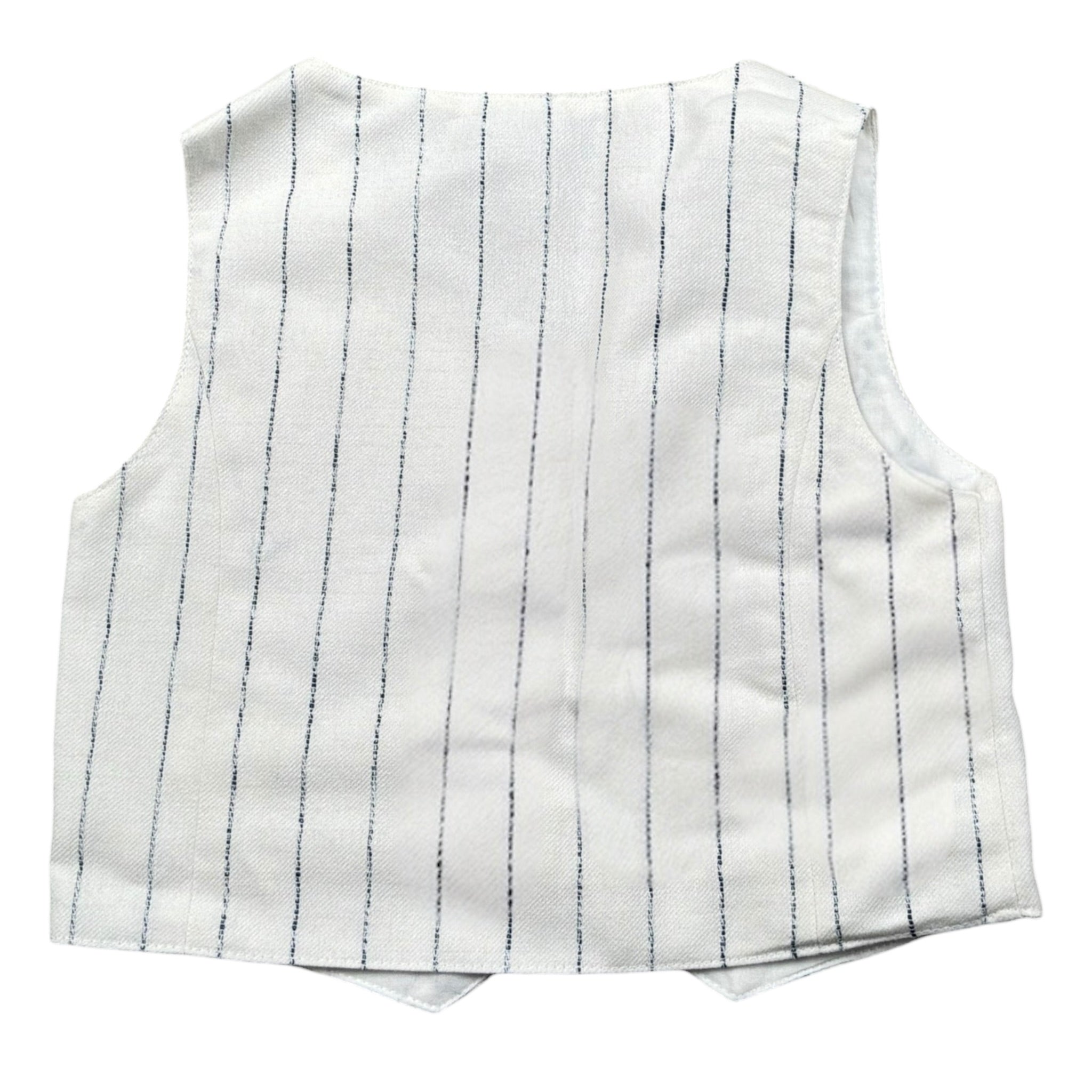 Please Gilet Tinta Unita con Fantasia A Righe per Neonato JH02131B73 BIANCO PLEASE 
