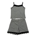 Please Completo 2 Pezzi Canotta-Short Fantasia A Righe per Bambina KB06071G71 BIANCO/NERO PLEASE 