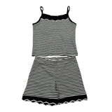Please Completo 2 Pezzi Canotta-Short Fantasia A Righe per Bambina KB06071G71 BIANCO/NERO PLEASE 