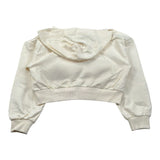 Please Felpa Tinta Unita con Zip E Cappuccio per Bambina LK20042G72 PANNA PLEASE 