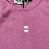 Please Canotta Tinta Unita A Costine per Bambina M019072G72 ROSA PLEASE 