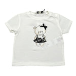 Please T-Shirt Tinta Unita con Stampa per Neonata MB12030G71 BIANCO PLEASE 