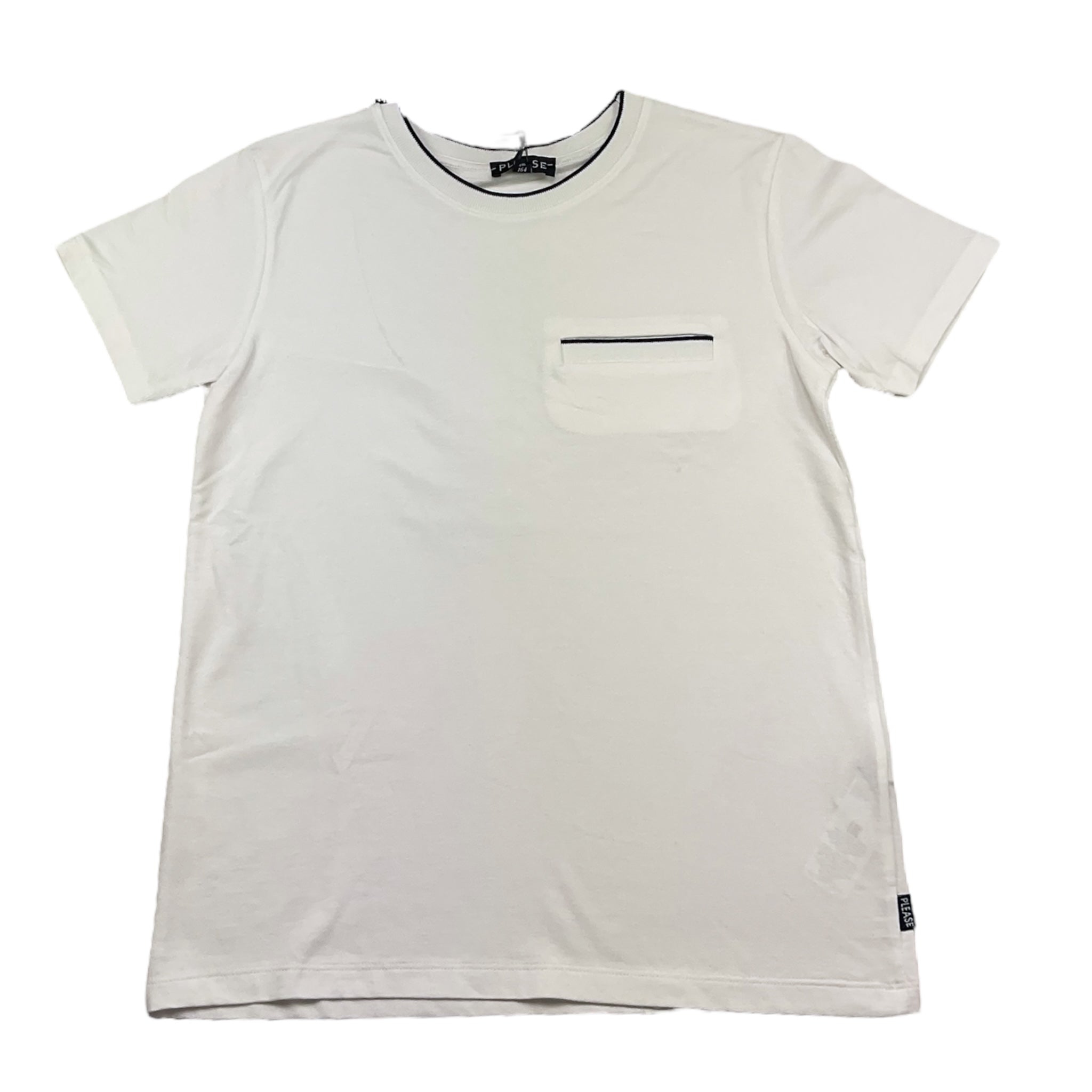 Please T-Shirt Girocollo Tinta Unita per Bambino MB15280B73 BIANCO PLEASE 