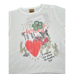 Please T-Shirt Girocollo tinta unita con Stampa Bianco per Neonata MB28030G BIANCO PLEASE 