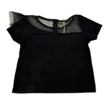Please T-Shirt Tinta Unita Velata per Bambina MB30032G73 NERO PLEASE 