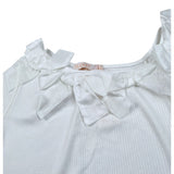 Please T-Shirt Tinta Unita con Applicazioni per Bambina MB32070G73 BIANCO PLEASE 
