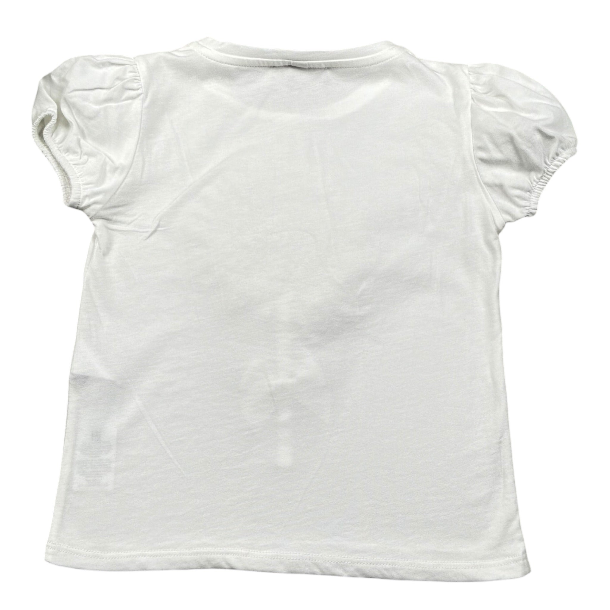 Please T-Shirt Girocollo Tinta Unita con Tulle per Bambina MB33030G73J BIANCO PLEASE 