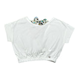 Please T-Shirt tinta unita con Elastico Bianco per Bambina MBC4030G72X BIANCO PLEASE 