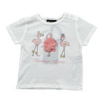 Please T-Shirt Girocollo tinta unita con Stampa Bianco per Neonata MBF8030G20 BIANCO PLEASE 