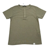 Please T-Shirt Tinta Unita con Bottoni per Bambino ME07030B72 VERDE PLEASE 