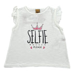 Please T-Shirt Girocollo tinta unita con Stampa Bianco per Neonata MO04030G BIANCO PLEASE 