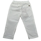 Please Pantalone tinta unita con Elastico In Vita Bianco per Neonato PE54272B13 BIANCO PLEASE 