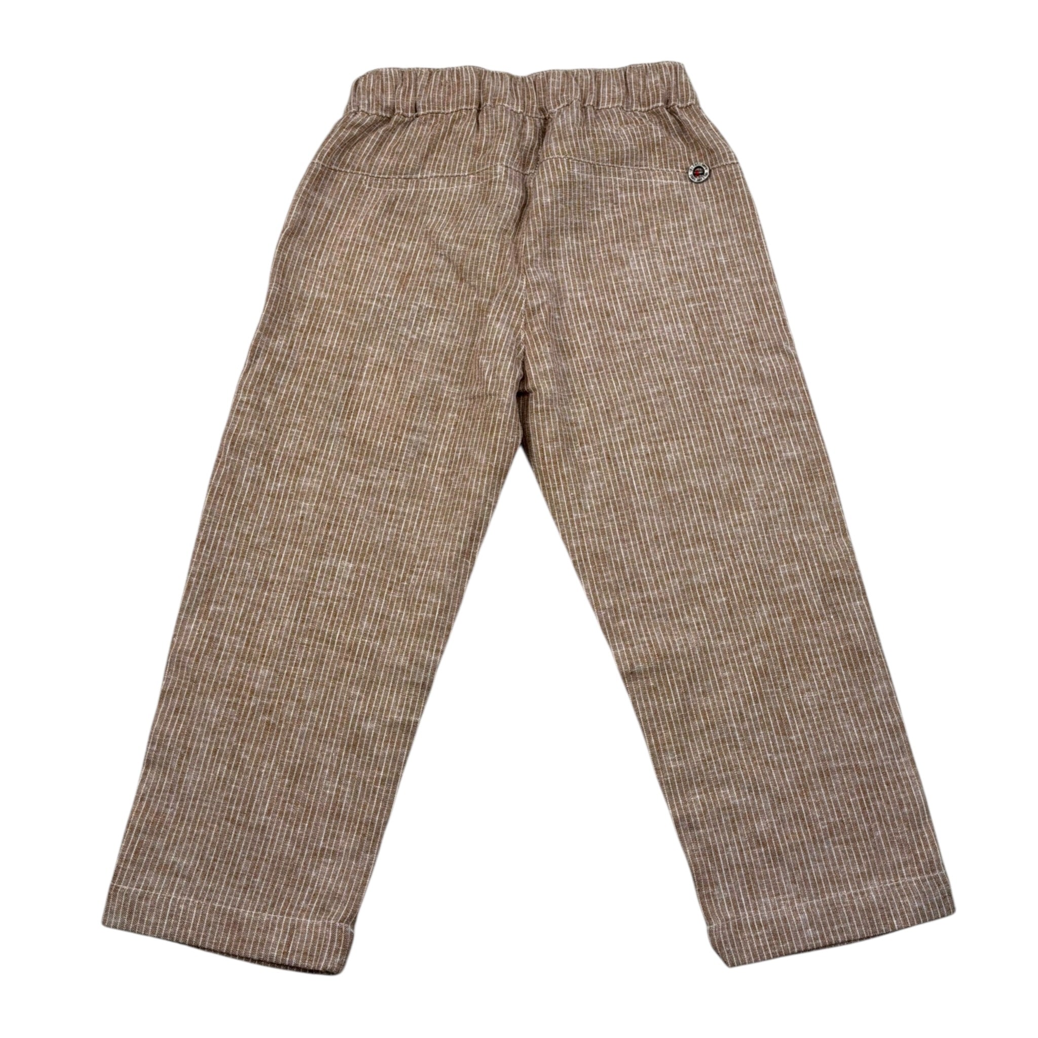 Please Pantalone Tinta Unita con Elastico In Vita per Neonato PE54301B73 MARRONE PLEASE 
