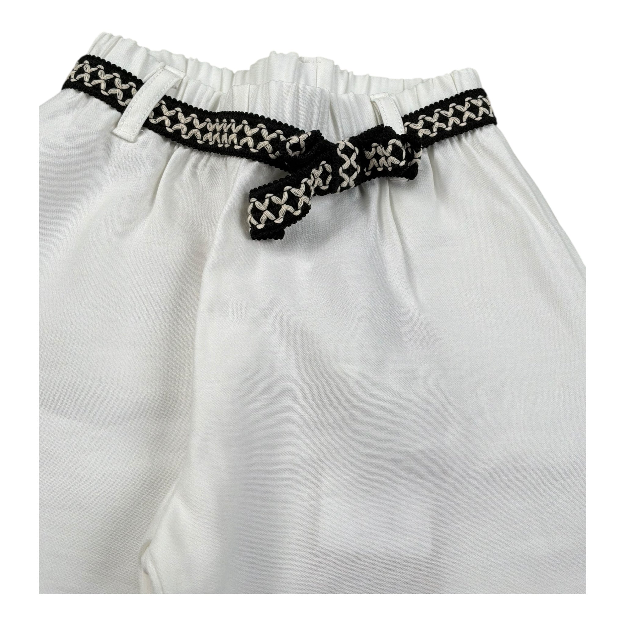 Please Pantalone Tinta Unita Modello Palazzo per Bambina PE66130G7 BIANCO PLEASE 