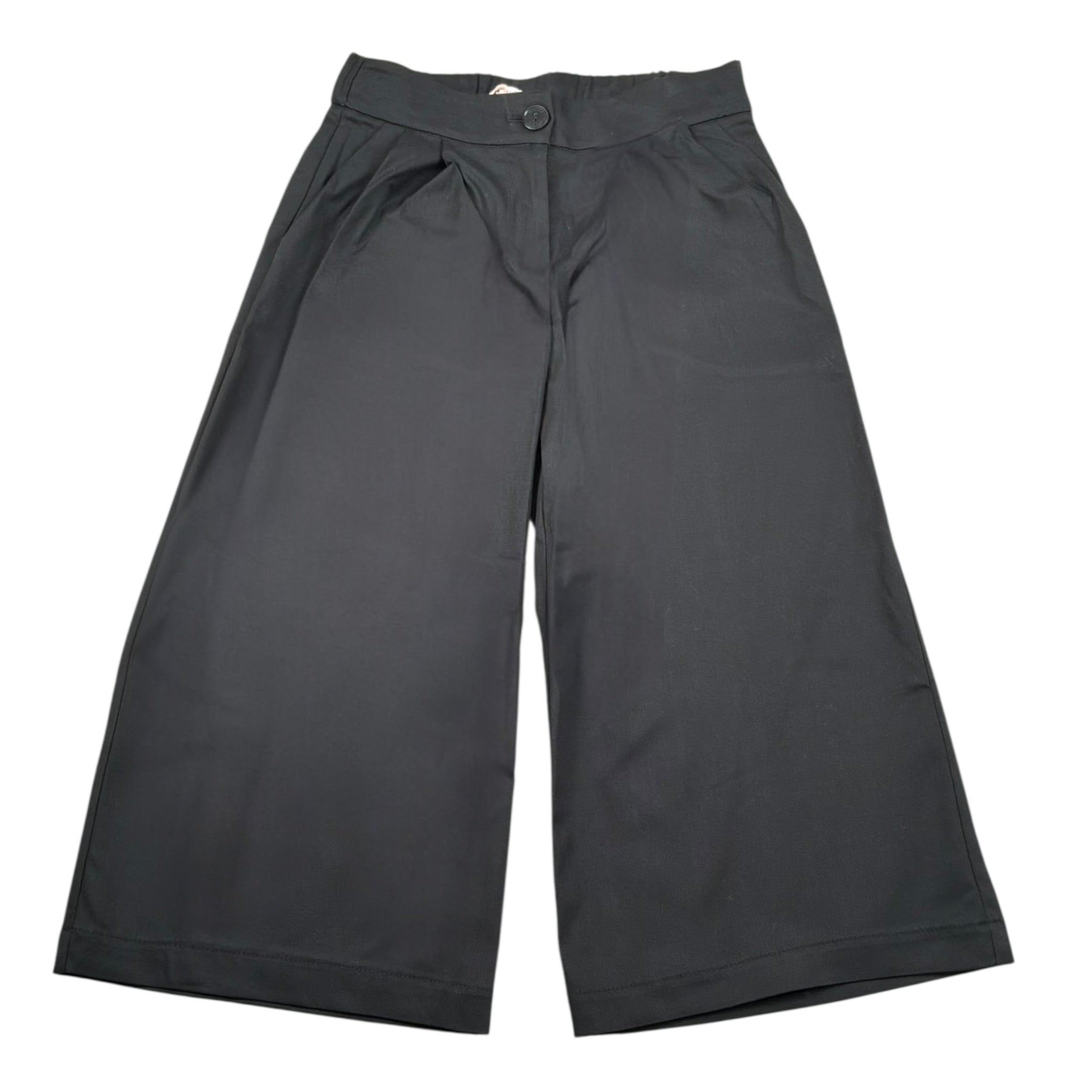 Please Pantalone Tinta Unita Modello A Palazzo per Bambina PHP4132G73 NERO PLEASE 