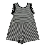 Please Tuta Intera Giromanica Fantasia A Righe per Bambina TC09071G71 BIANCO/NERO PLEASE 