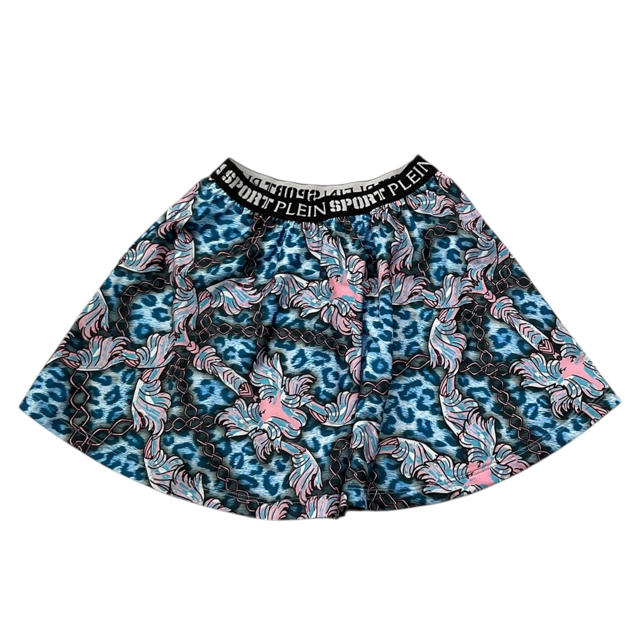 Plein Sport Swim Gonna Stampa Fantasia con Elastico In Vita Logato per Bambina PS25KGCU03 AZZURRO PLEIN SPORT SWIM 