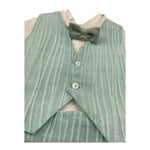 Pontoporponto Completo 4 Pezzi Camicia-Bermuda-Gilet-Papillon per Neonato 6120 BIANCO/VERDE ACQUA PONTOPORPONTO 