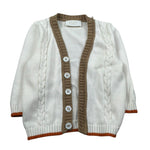 Pure Firenze Cardigan tinta unita con Profili In Contrasto Bianco per Neonato PC01617 BIANCO PURE FIRENZE 
