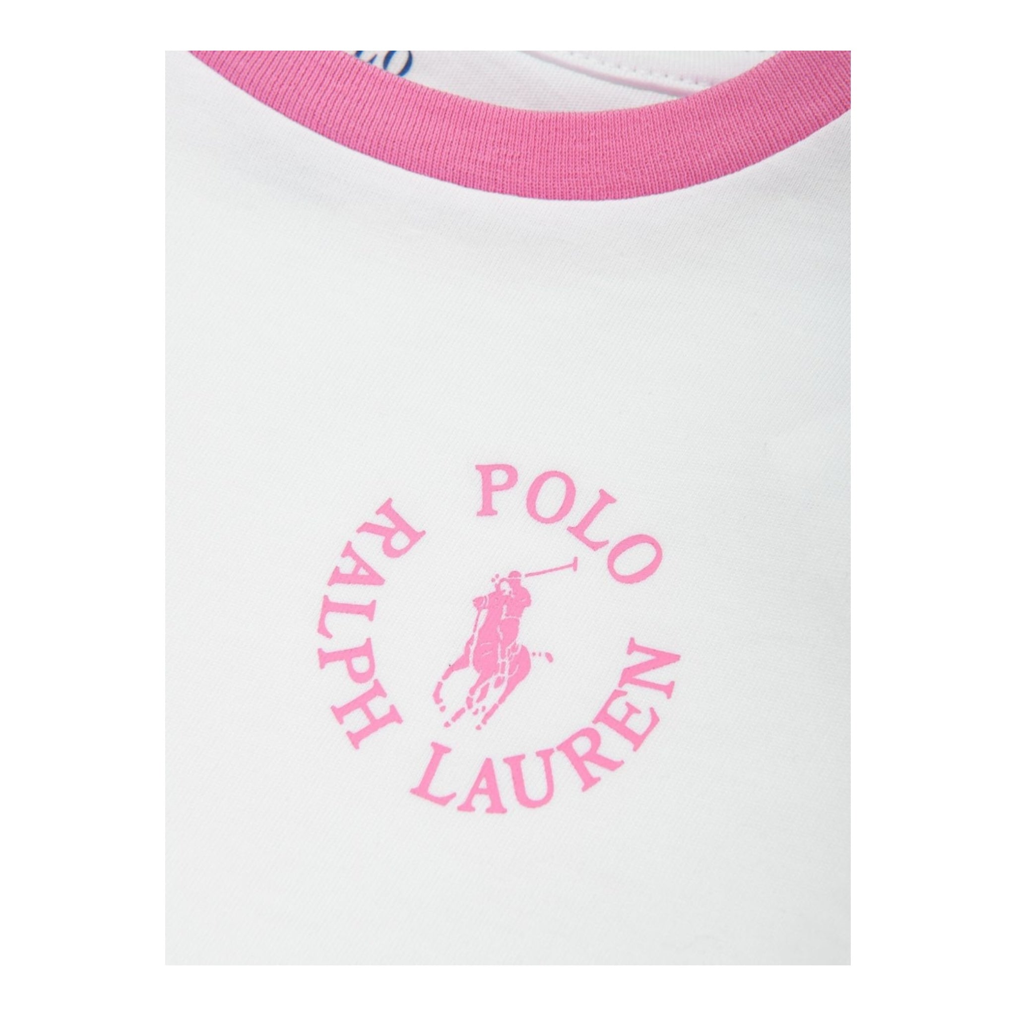 Ralph Lauren T-Shirt Girocollo Tinta Unita con Stampa per Bambina 313965017002 BIANCO RALPH LAUREN 