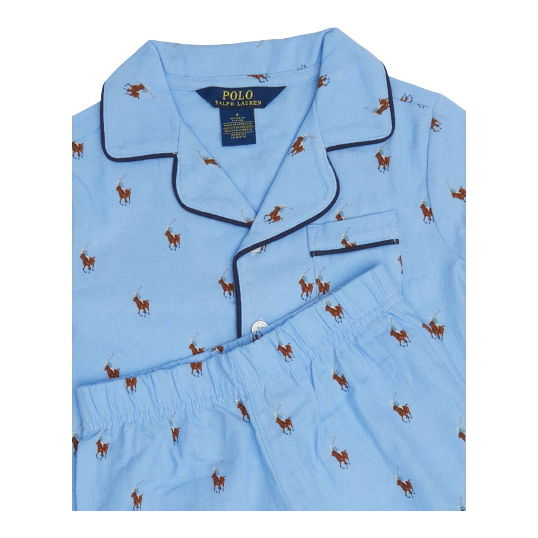 Ralph Lauren Completo 2 Pezzi Pigiama Shirt-Pantalone per Bambino 9P0137 AZZURRO RALPH LAUREN 