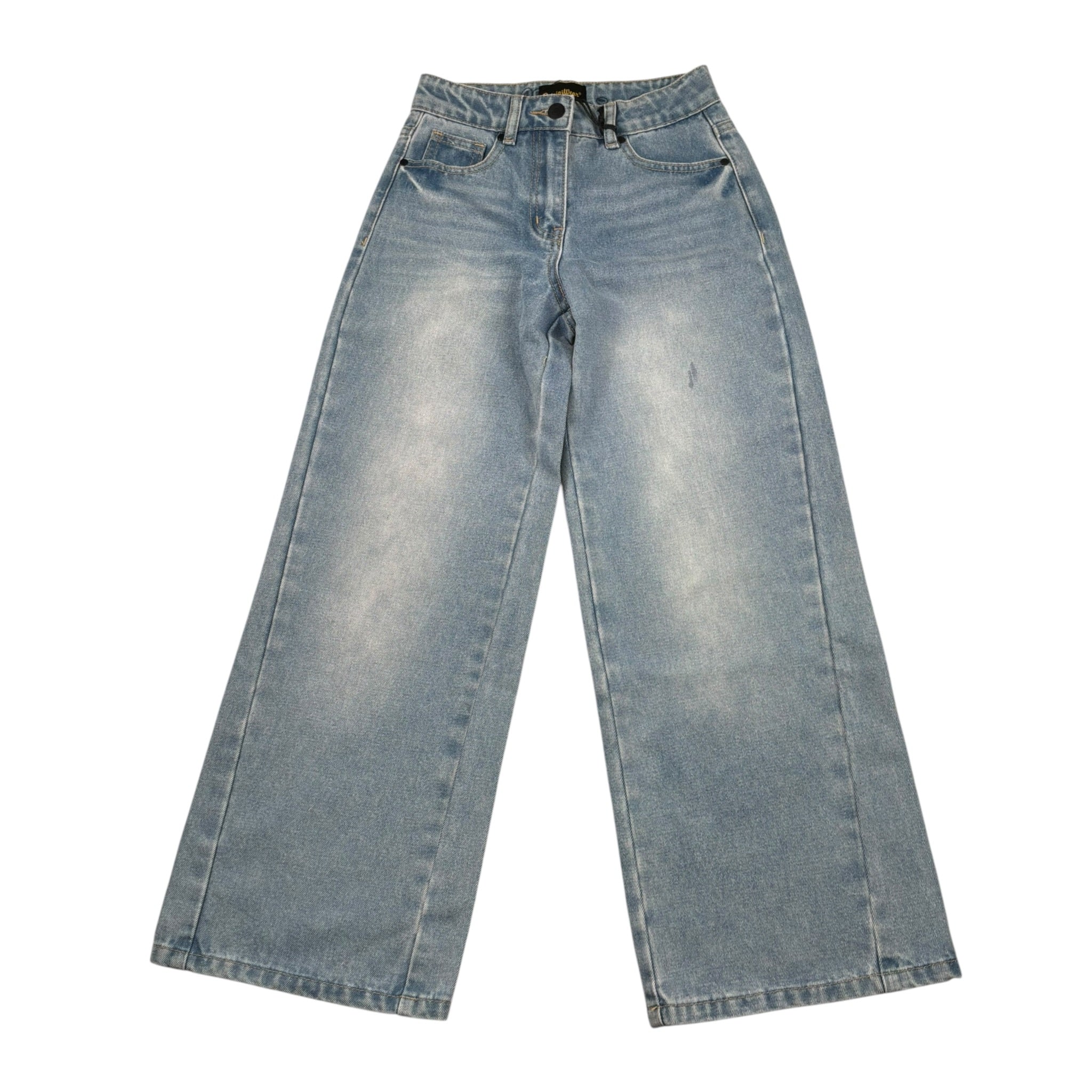 Refrigiwear Jeans Tinta Unita Modello Palazzo per Bambina 320PRFJS25 AZZURRO REFRIGIWEAR 
